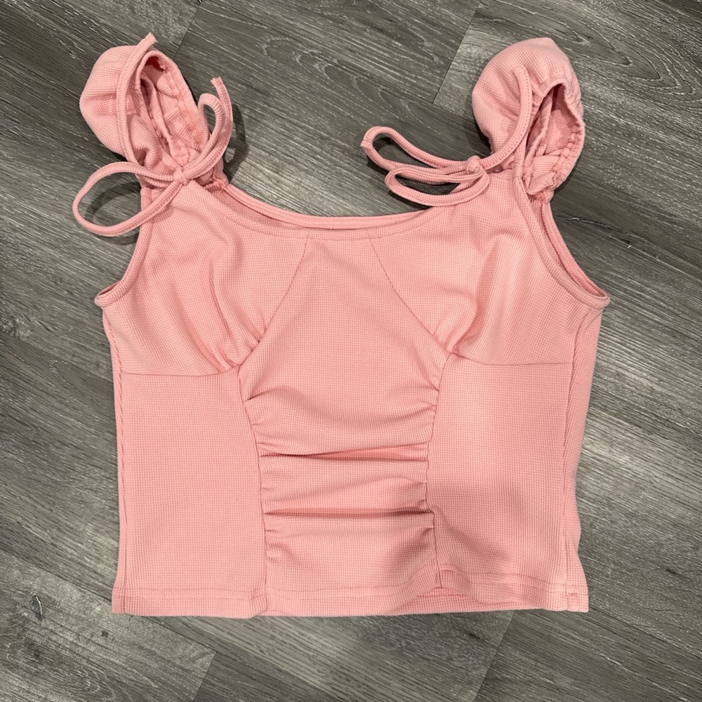 Doazy Pink Sleeveless Top with Tie Straps